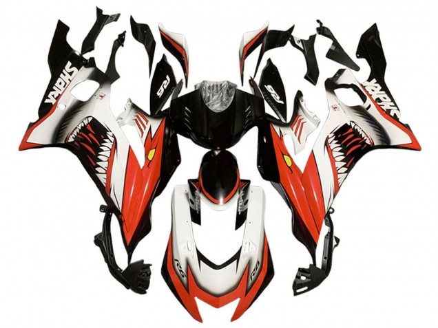 Blanc Rouge Noir Requin Carénage Moto Yamaha YZF 600 R6 2017-2023