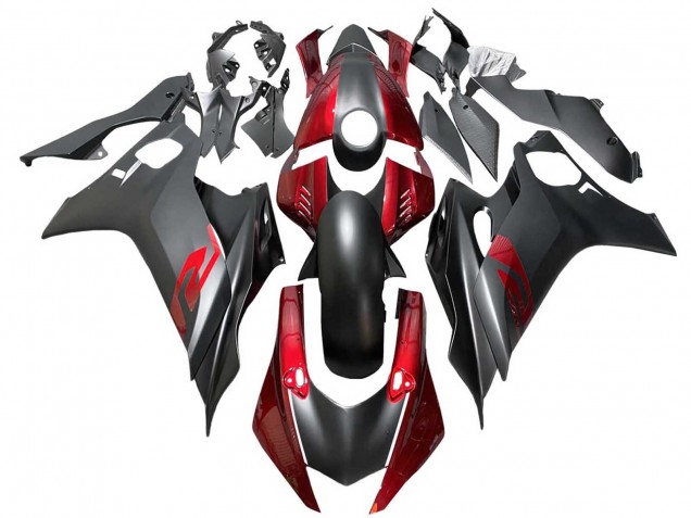 Rouge Noir Mat Carénage Moto Yamaha YZF 600 R6 2017-2023