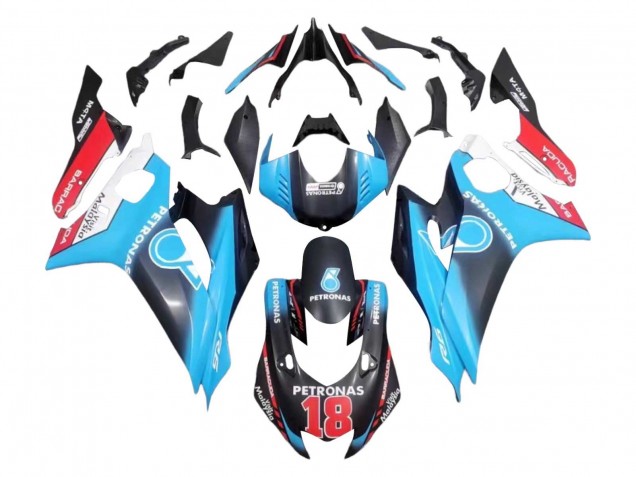 Blanc Bleu Rouge Noir Petronas 18 Carénage Moto Yamaha YZF 600 R6 2017-2023