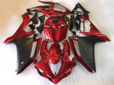 Rouge Noir Mat Carénage Moto Yamaha YZF R1 2007-2008 Pas Chère