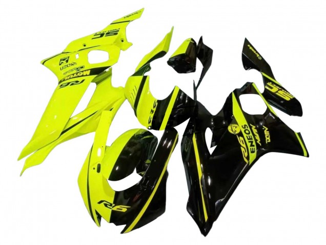 Jaune Néon Noir Brillant Diviser Carénage Moto Yamaha YZF 600 R6 2017-2023