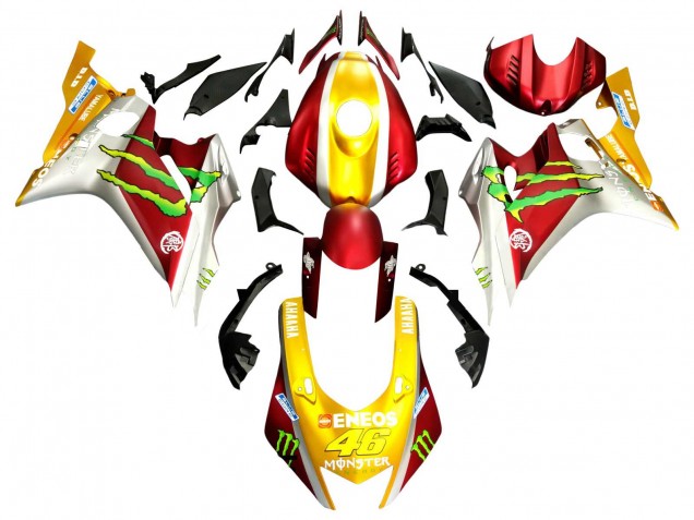 Or Rouge Vert Monstre Carénage Moto Yamaha YZF 600 R6 2017-2023