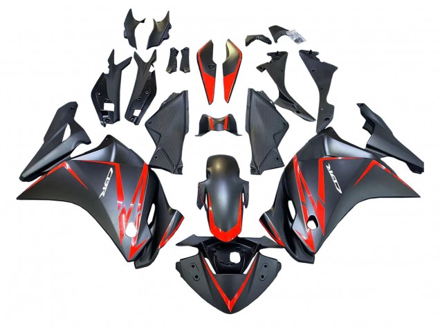 Noir Mat Rouge Bande Carénage Moto Honda CBR250RR 2011-2015