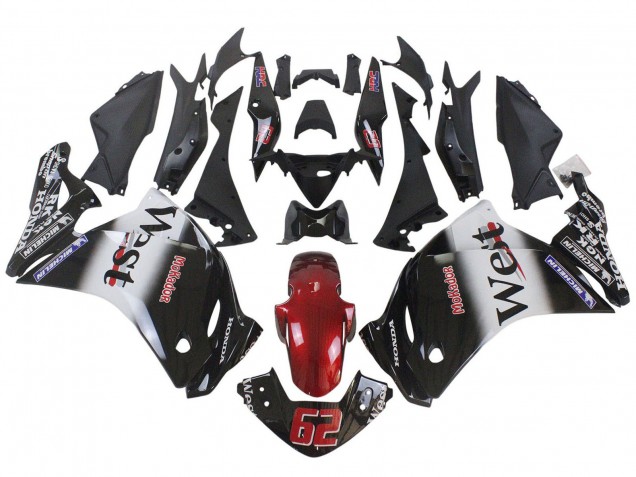 Noir Brillant Blanc West Rouge HRC 62 Carénage Moto Honda CBR250RR 2011-2015