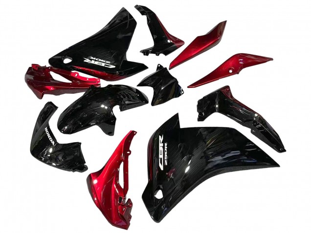 Noir Brillant Rouge Carénage Moto Honda CBR250RR 2011-2015