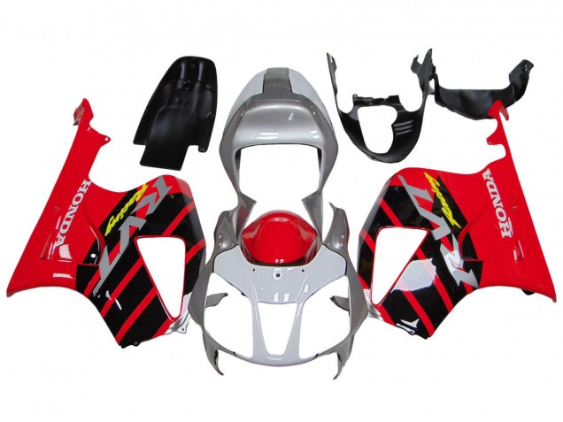 Argent Rouge Noir Bande Courses Carénage Moto Honda VTR1000 2000-2006