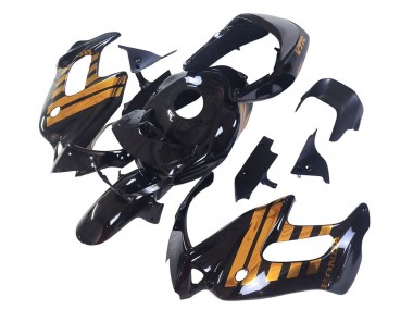 Noir Brillant Or Carénage Moto Honda VTR1000F 1997-2005 Pas Chère