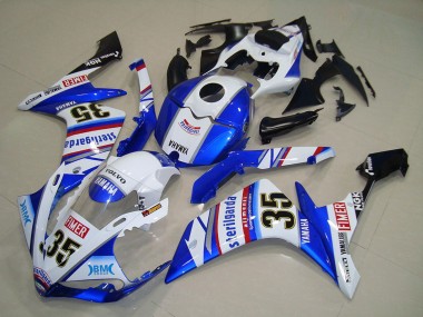 Blanc Bleu Rouge Noir Volvo Sterilgarda Yamalube Fimer 35 Carénage Moto Yamaha YZF R1 2007-2008 Pas Chère