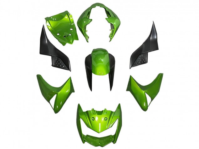 Vert Noir Brillant Carénages Moto Kawasaki Z1000 2003-2006