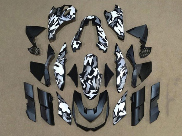 Noir Blanc Camouflage Carénage Moto Kawasaki Z1000 2010-2013
