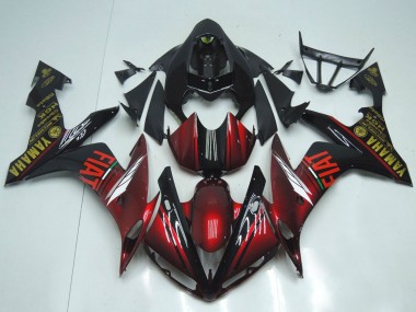 Rouge Marron Noir Fiat Carénage Moto Yamaha YZF R1 2007-2008 Pas Chère