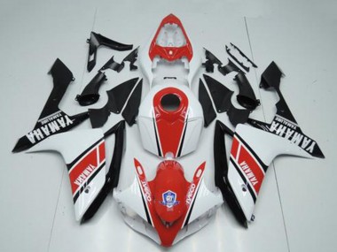 Blanc Rouge Noir Brillant Carénage Moto Yamaha YZF R1 2007-2008 Pas Chère