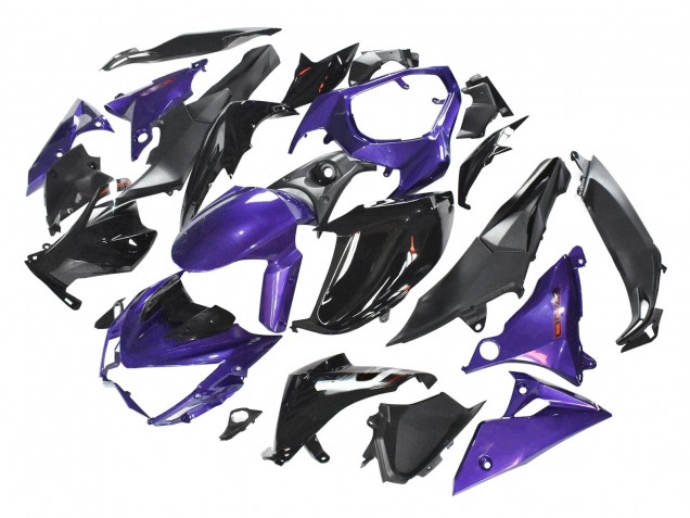 Violet Noir Brillant Noir Mat Carénage Moto Kawasaki Z1000 2014-2019