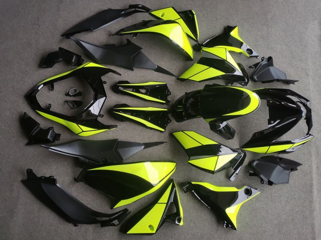 Noir Brillant Jaune Néon Carénage Moto Kawasaki Z800 2013-2018