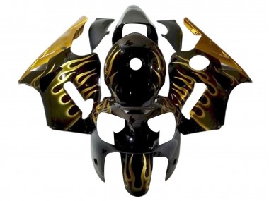 Noir Brillant Or Flamme Carénage Moto Kawasaki ZX12R 2000-2001 Pas Chère