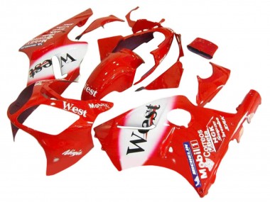 Rouge Blanc Noir West Carénage Moto Kawasaki ZX12R 2000-2001 Pas Chère