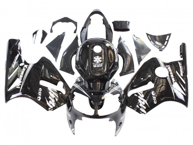 Noir Brillant Blanc Elf Neige Carénage Moto Kawasaki ZX12R 2000-2001