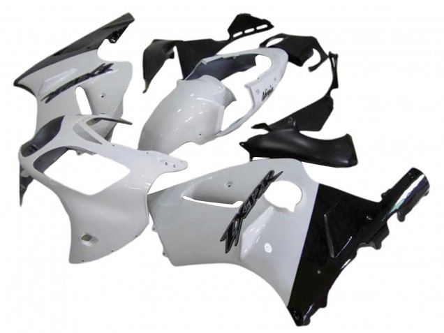 Blanc Noir Brillant Carénage Moto Kawasaki ZX12R 2000-2001