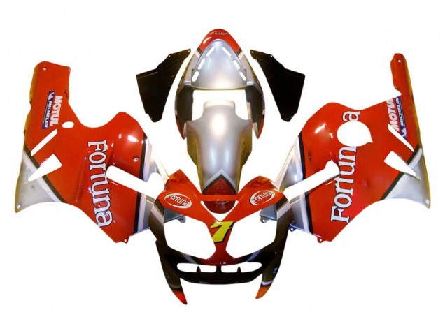 Rouge Argent Fortuna Carénage Moto Kawasaki ZX12R 2002-2006