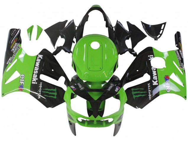 Vert Noir Brillant Elf Touch4 Monstre Carénages Moto Kawasaki ZX12R 2002-2006