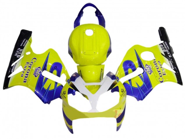 Jaune Blanc Bleu Corona Extra Carénage Moto Kawasaki ZX12R 2002-2006