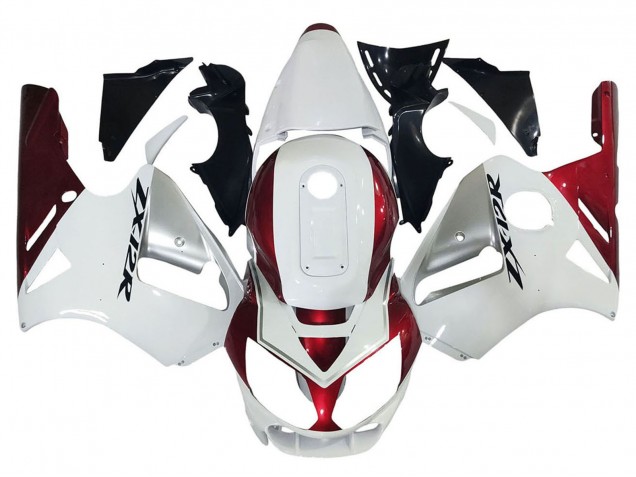Blanc Rouge Noir Carénage Moto Kawasaki ZX12R 2002-2006