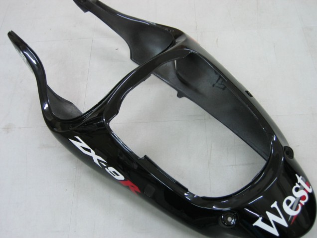 Noir Brillant Blanc West Carénage Moto Kawasaki ZX9R 2000-2001