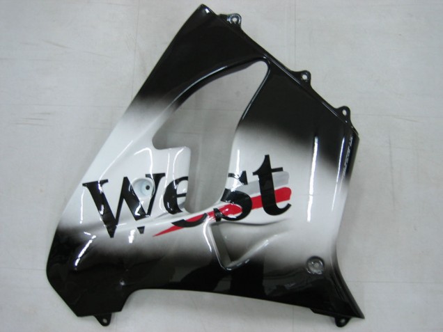 Noir Brillant Blanc West Carénage Moto Kawasaki ZX9R 2000-2001