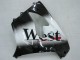 Noir Brillant Blanc West Carénage Moto Kawasaki ZX9R 2000-2001