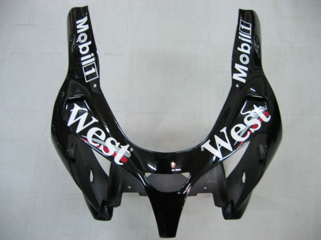 Noir Brillant Blanc West Carénage Moto Kawasaki ZX9R 2000-2001