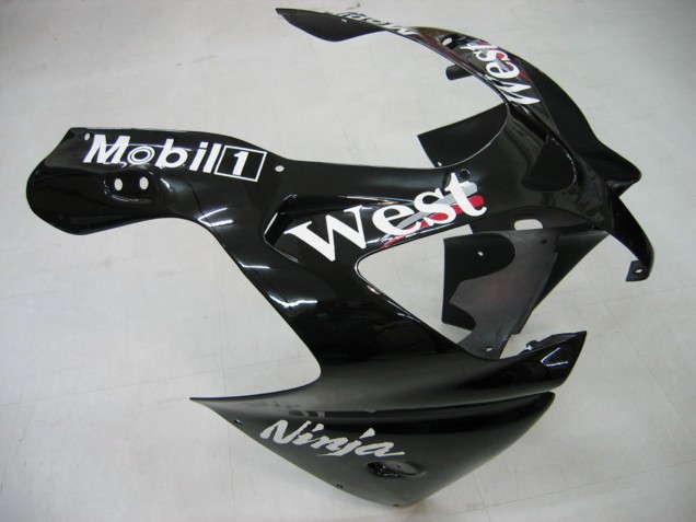 Noir Brillant Blanc West Carénage Moto Kawasaki ZX9R 2000-2001