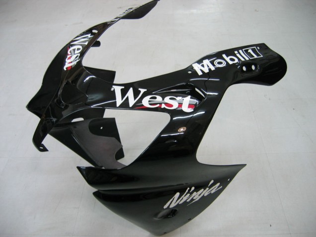 Noir Brillant Blanc West Carénage Moto Kawasaki ZX9R 2000-2001