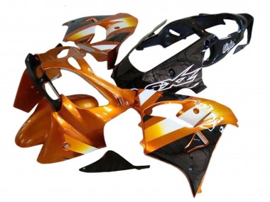 Orange Noir Carénage Moto Kawasaki ZX9R 2000-2001 Pas Chère