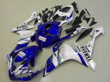 Blanc Bleu Becker Motul Carénage Moto Yamaha YZF R1 2007-2008 Pas Chère