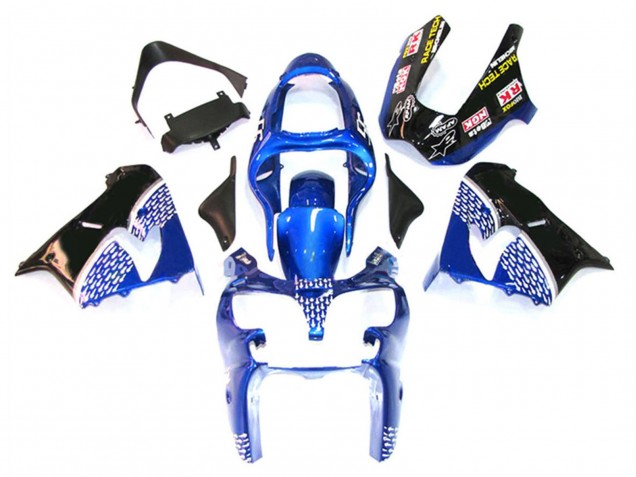 Bleu Blanc Noir Carénage Moto Kawasaki ZX9R 2000-2001