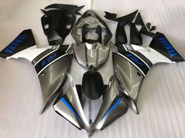 Argent Blanc Bleu Carénage Moto Yamaha YZF R1 2009-2011 Pas Chère