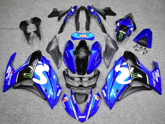 Bleu Noir Vert Monstre Carénage Moto Yamaha YZF R3 2015-2018