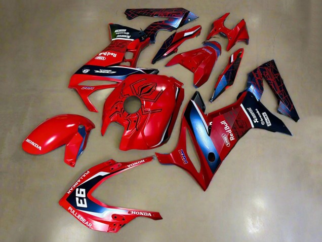 Rouge Blanc Bleu Foncé HRC Pull&Ours 93 Carénage Moto Honda CBR650R 2019-2020