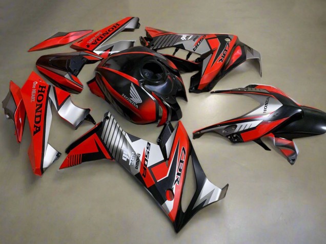 Rouge Argent Noir Brillant Carénage Moto Honda CBR650R 2021-2023