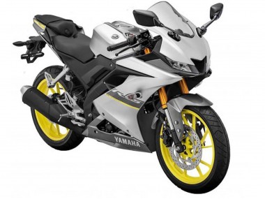 Argent Mat Jaune Carénage Moto Yamaha YZF R15 2018-2024 Pas Chère