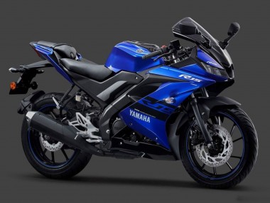 Bleu Noir Blanc Carénage Moto Yamaha YZF R15 2018-2024 Pas Chère