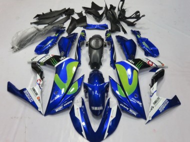 Bleu Blanc Noir Vert Monstre Carénage Moto Yamaha YZF R3/R25 2015-2018 Pas Chère