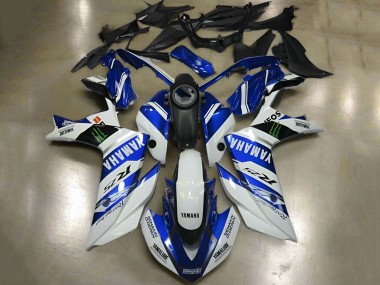 Blanc Bleu Yamalube ENEOS Monstre Carénage Moto Yamaha YZF R3/R25 2015-2018 Pas Chère