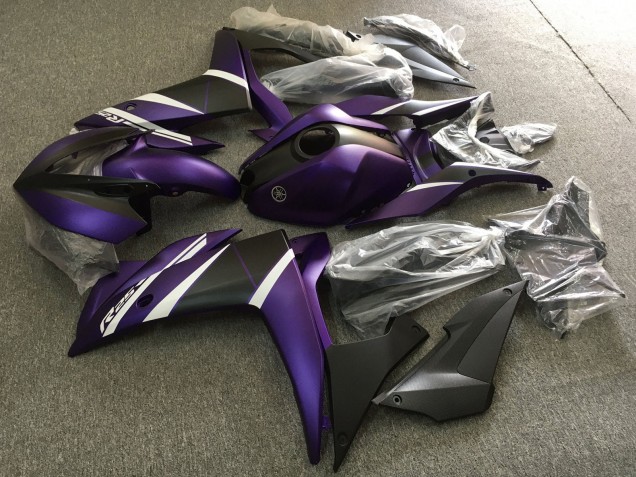 Blanc Violet Noir Mat Carénage Moto Yamaha YZF R3/R25 2015-2018