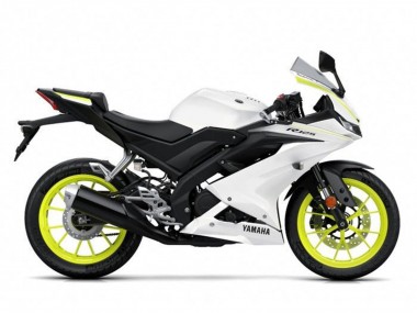 Blanc Jaune Carénage Moto Yamaha YZF R125 2019-2024 Pas Chère