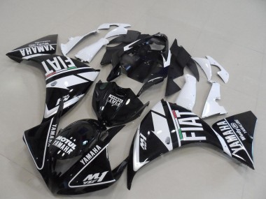 Blanc Noir Motul Fiat Carénage Moto Yamaha YZF R1 2009-2011 Pas Chère