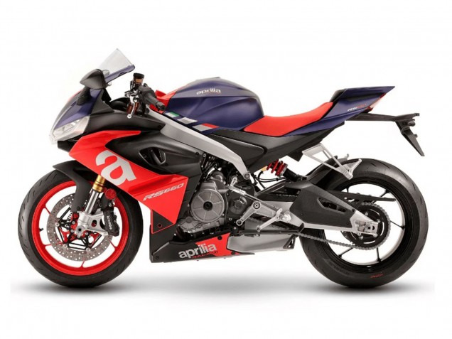 Bleu Mat Rouge Argent Carénage Moto Aprilia RS660 2020-2024