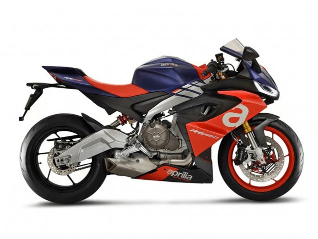 Bleu Mat Rouge Argent Carénage Moto Aprilia RS660 2020-2024