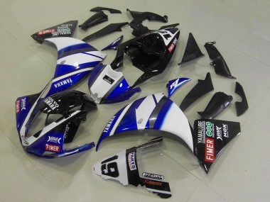 Blanc Bleu Noir Fimer Yamalube Carénage Moto Yamaha YZF R1 2009-2011 Pas Chère