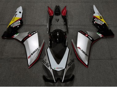 Argent Rouge Noir Jaune Kits Carénages Moto ABS Aprilia RSV4 1000 2009-2015 Pas Chère